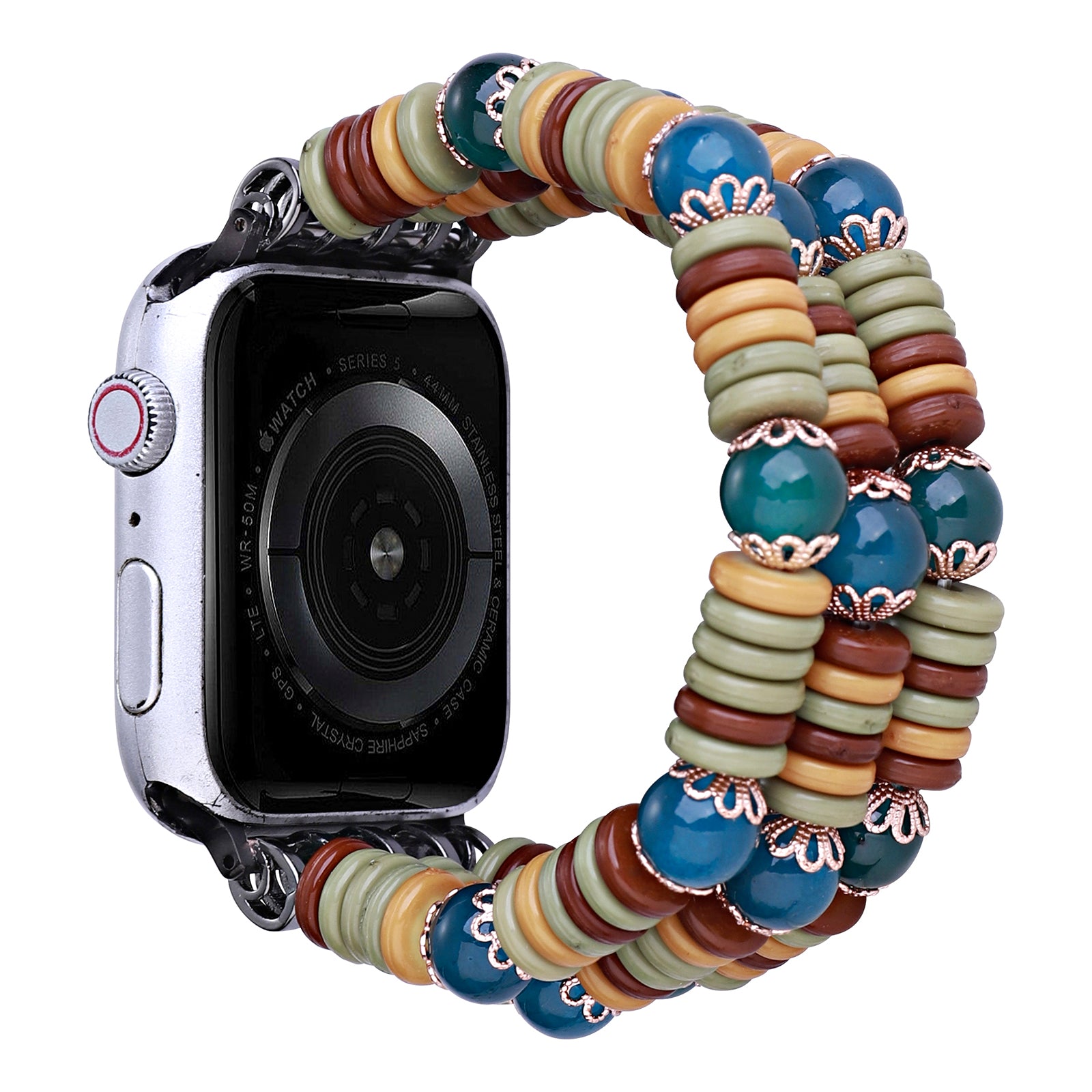 For Apple Watch Ultra Ultra 2 49mm Series 9 8 7 45mm Series 6 5 4 SE (2022) (2023) SE 44mm Series 3 2 1 42mm Beaded Watch Bracelet Band Flake Beads Watch Strap For Apple Watch Ultra Ultra 2 49mm Series 9 8 7 45mm Series 6 5 4 SE (2022) (2023) SE 44mm Series 3 2 1 42mm Beaded Watch Bracelet Band Flake Beads Watch Strap